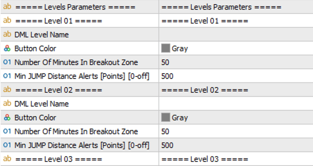 Jump Flip Levels Parameters